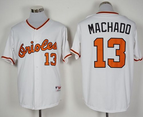 Orioles #13 Manny Machado White 1966 Turn Back The Clock Stitched MLB Jersey